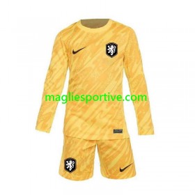 Completo Calcio Paesi Bassi Portiere Bambino Divisa Trasferta Euro 2024 ML